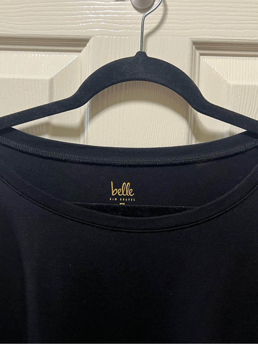 Belle by Kim Gravel TripleLuxe Black Long Sleeve Tunic Tee Medium - Picture 7 of 8